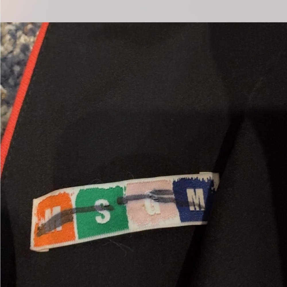 MSGM Black Dress with Multicolor Logo Accent